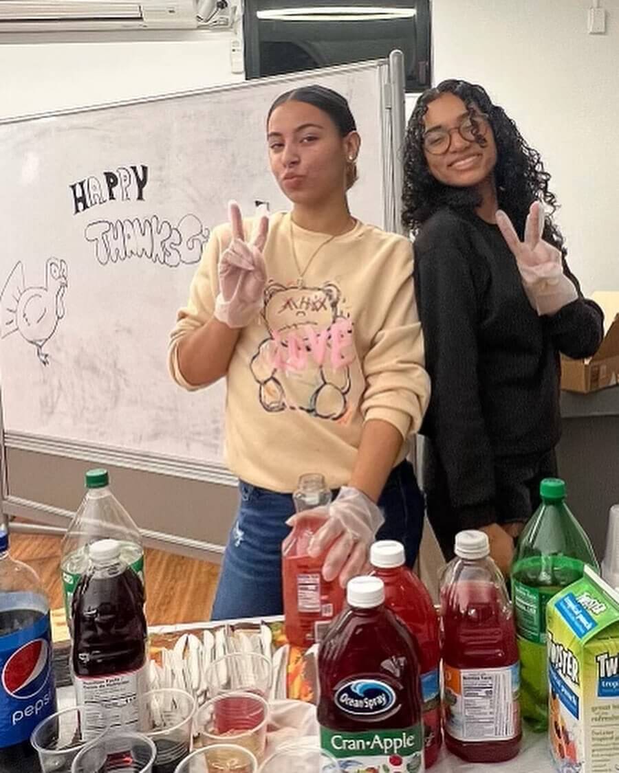 Leslie and Sophia, a member at the Josh Kraft Mattapan Teen Center
